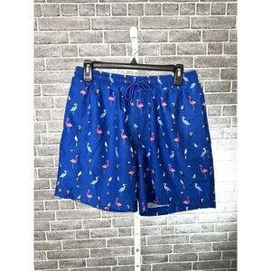 Club Room Men's Bird Party Print Drawstring 7" Swim Trunks - Small